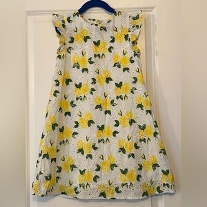 Harper Canyon size 7 Floral Dress in Yellow and Green, eyelet details, lined